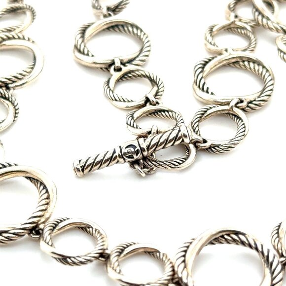 D.Y. 925 Circle Link Toggle Necklace - Picture 3 of 6